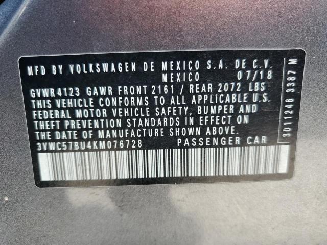 2019 VOLKSWAGEN JETTA S - 3VWC57BU4KM076728