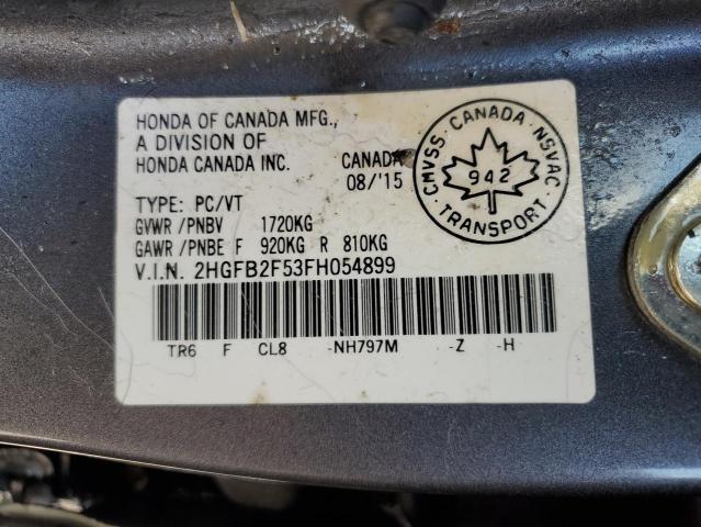 2015 HONDA CIVIC LX 2HGFB2F53FH054899