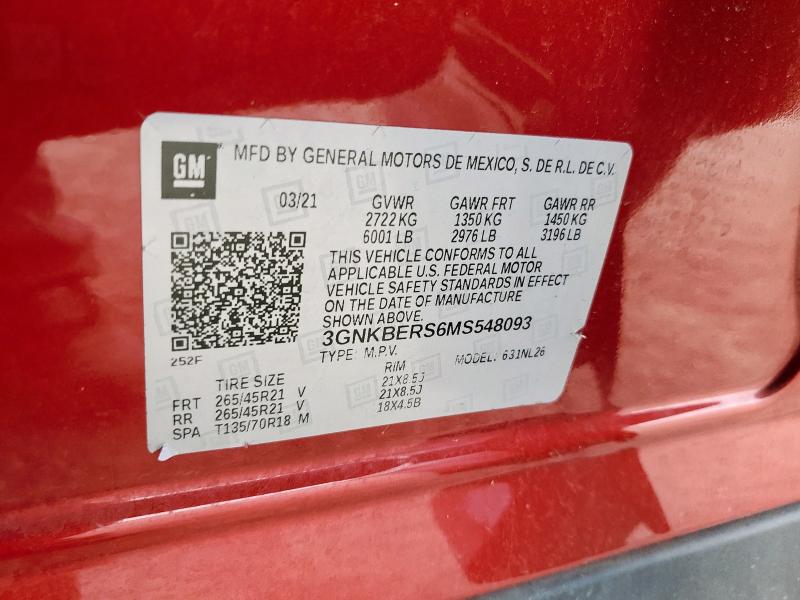 2021 CHEVROLET BLAZER RS 3GNKBERS6MS548093