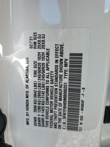 2021 HONDA PILOT TOURING 5FNYF6H69MB060251