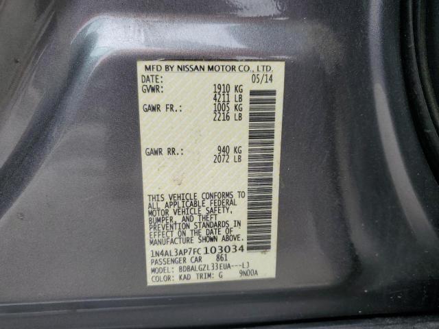 2015 NISSAN ALTIMA 2.5 - 1N4AL3AP7FC103034