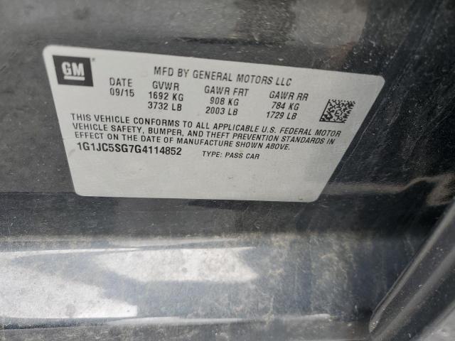 2016 CHEVROLET SONIC LT 1G1JC5SG7G4114852