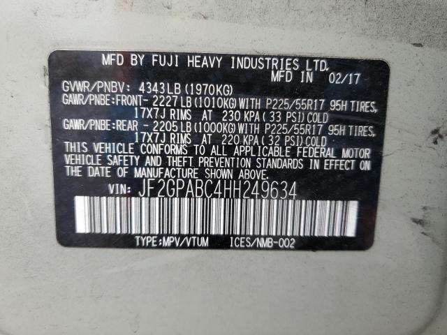 2017 SUBARU CROSSTREK - JF2GPABC4HH249634