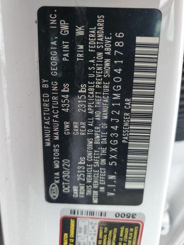 2021 KIA K5 EX 5XXG34J21MG041786