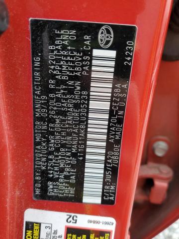 2020 TOYOTA CAMRY SE 4T1G11AK8LU305238