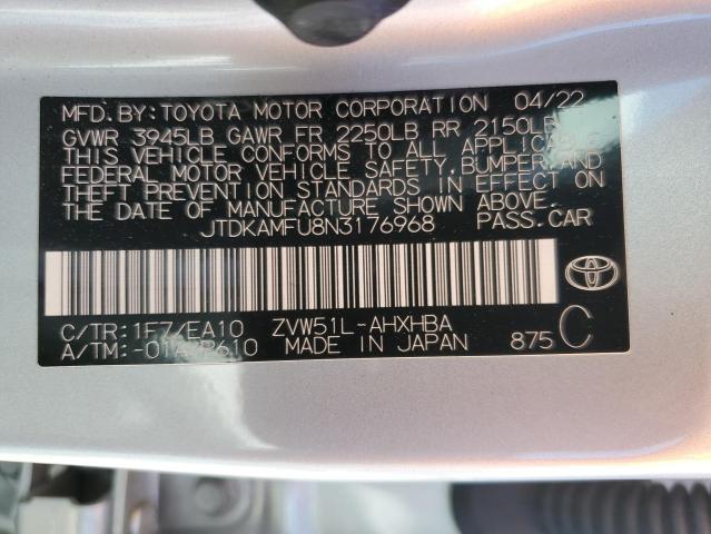 2022 TOYOTA PRIUS NIGH - JTDKAMFU8N3176968