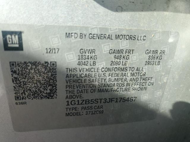 2018 CHEVROLET MALIBU LS - 1G1ZB5ST3JF175467