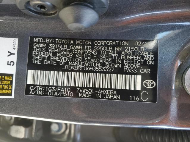 2017 TOYOTA PRIUS - JTDKBRFU6H3553327
