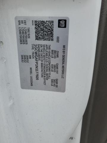 2022 CHEVROLET EXPRESS G2 - 1GCWGAFP1N1177920