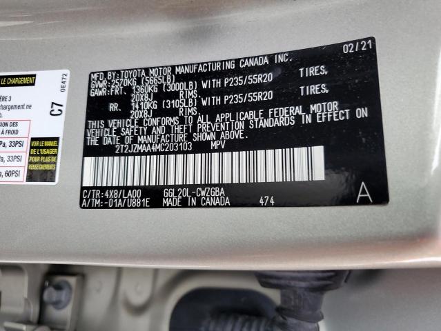 2021 LEXUS RX 350 - 2T2JZMAA4MC203103