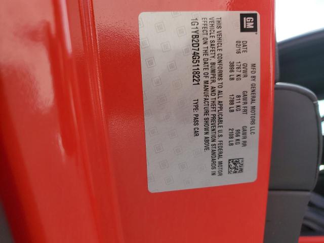 2016 CHEVROLET CORVETTE S - 1G1YB2D74G5118221