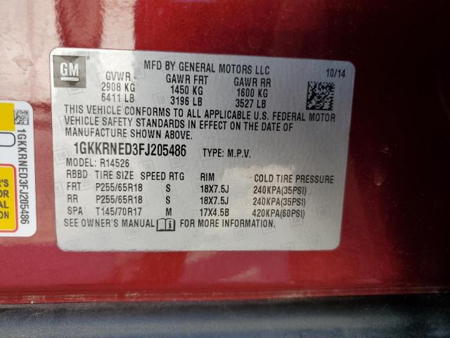 2015 GMC ACADIA SLE - 1GKKRNED3FJ205486