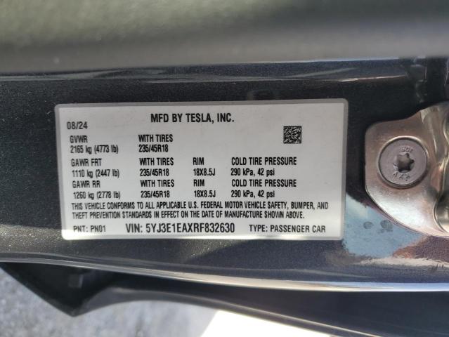 2024 TESLA MODEL 3 5YJ3E1EAXRF832630