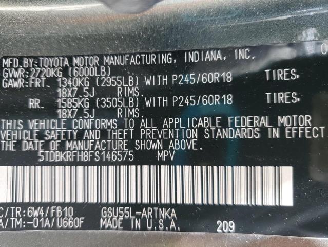 2015 TOYOTA HIGHLANDER - 5TDBKRFH8FS146575