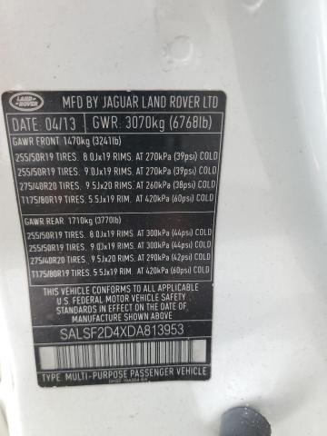 2013 LAND ROVER RANGE ROVE #3167577096