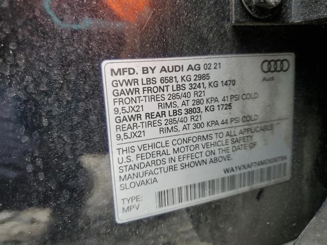 2021 AUDI Q7 PRESTIG WA1VXAF74MD030784