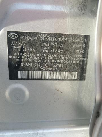 2018 HYUNDAI ELANTRA SEL 5NPD84LFXJH253980