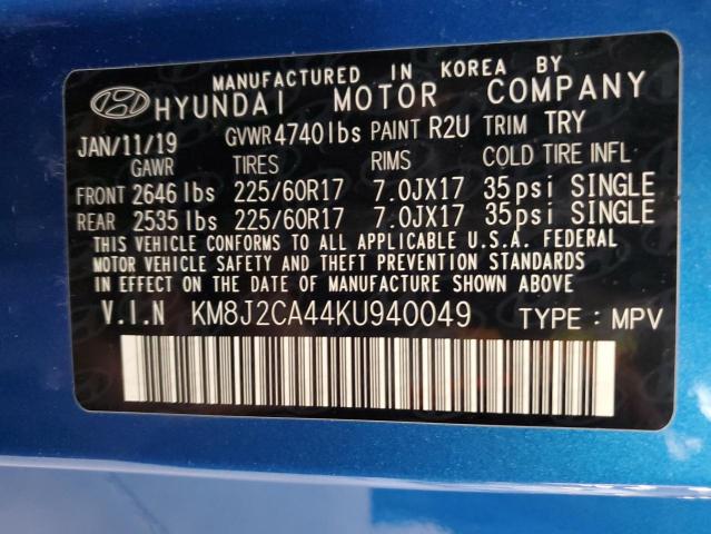 2019 HYUNDAI TUCSON SE - KM8J2CA44KU940049