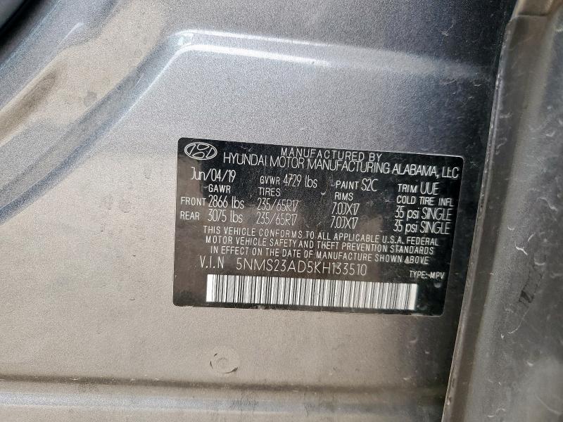 2019 HYUNDAI SANTA FE S - 5NMS23AD5KH133510