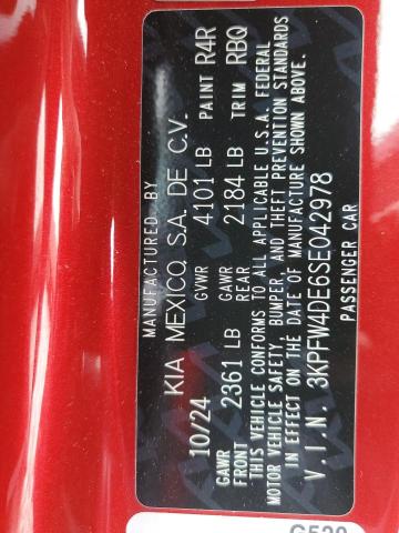 2025 KIA K4 GT LINE 3KPFW4DE6SE042978