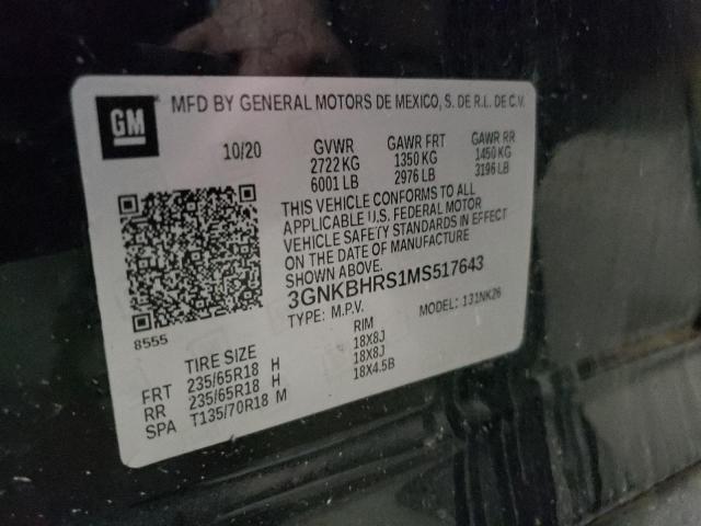 2021 CHEVROLET BLAZER 2LT 3GNKBHRS1MS517643