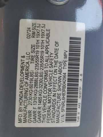 2024 HONDA ODYSSEY TO 5FNRL6H83RB042964