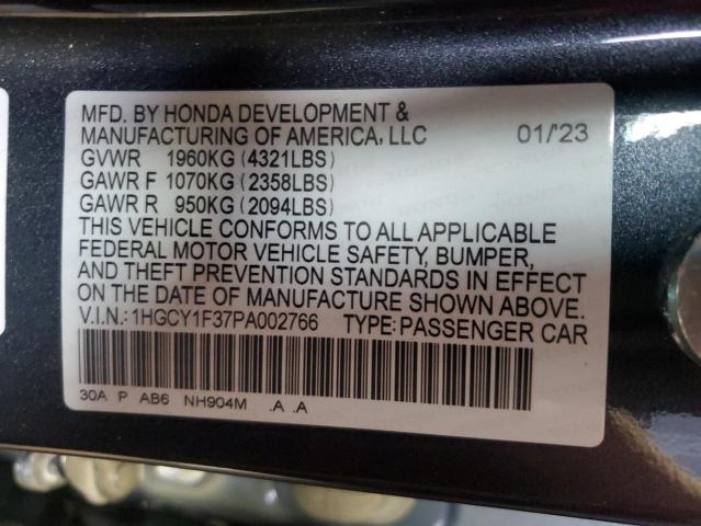 2023 HONDA ACCORD EX 1HGCY1F37PA002766