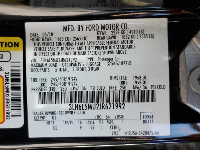 2018 LINCOLN MKZ HYBRID 3LN6L5MU2JR621992