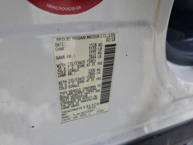 2018 NISSAN MURANO S 5N1AZ2MG0JN131376