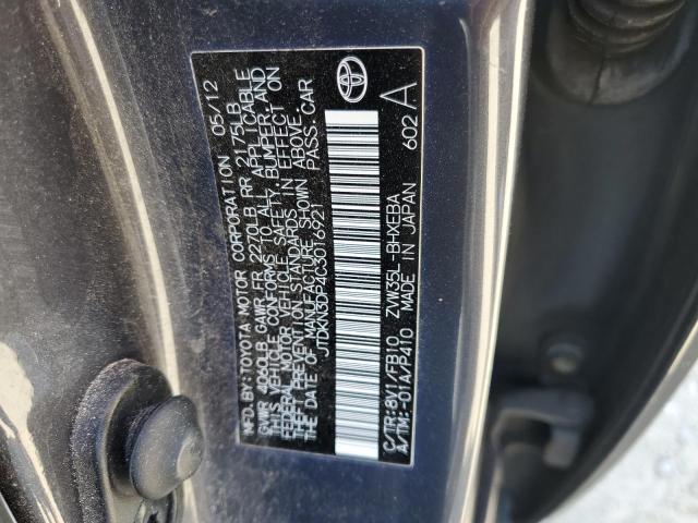 2012 TOYOTA PRIUS PLUG - JTDKN3DP4C3016921