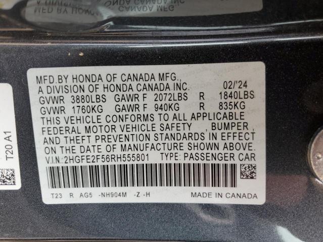 2024 HONDA CIVIC SPOR - 2HGFE2F56RH555801