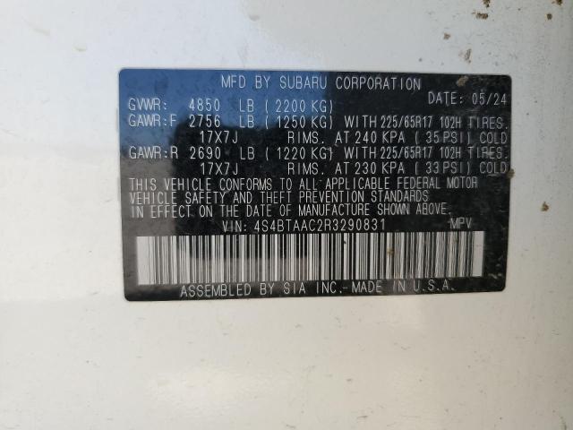 2024 SUBARU OUTBACK 4S4BTAAC2R3290831