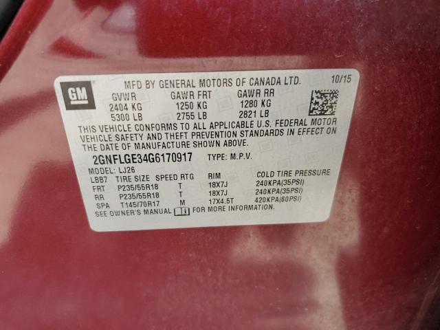 2016 CHEVROLET EQUINOX LT - 2GNFLGE34G6170917