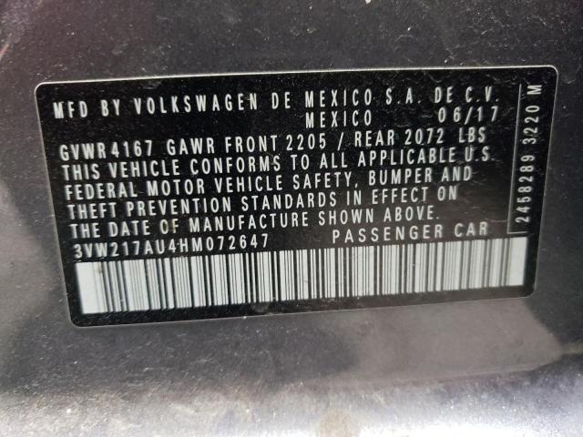 2017 VOLKSWAGEN GOLF S - 3VW217AU4HM072647