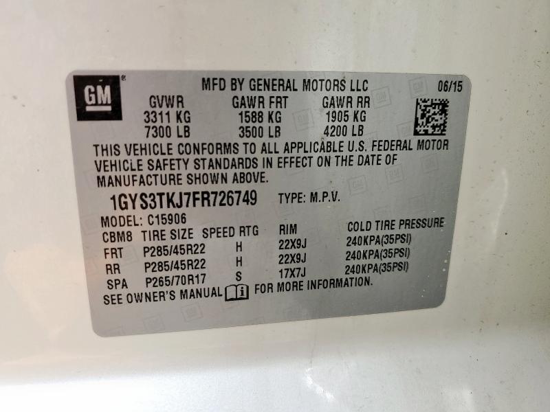 2015 CADILLAC ESCALADE E 1GYS3TKJ7FR726749