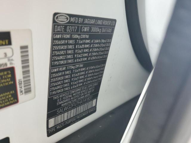 2017 LAND ROVER RANGE ROVE - SALWG2FV7HA141831
