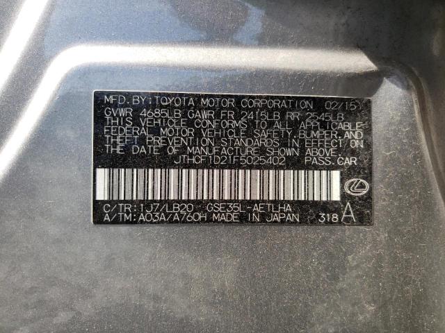 2015 LEXUS IS 250 JTHCF1D21F5025402