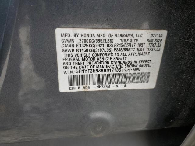 2011 HONDA PILOT TOUR - 5FNYF3H98BB017185