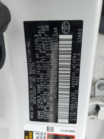 2020 TOYOTA AVALON LIM 4T1D21FB9LU019035
