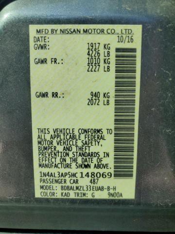 2017 NISSAN ALTIMA 2.5 - 1N4AL3AP5HC148069