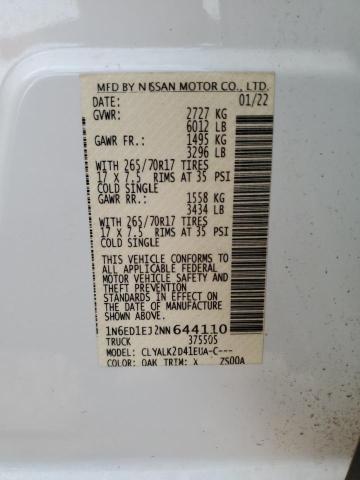 2022 NISSAN FRONTIER S - 1N6ED1EJ2NN644110