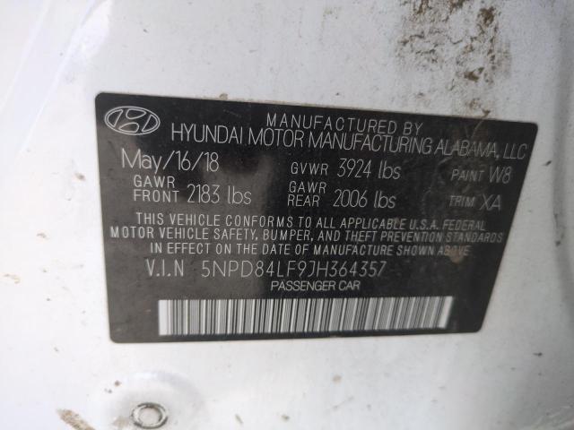 2018 HYUNDAI ELANTRA SE 5NPD84LF9JH364357