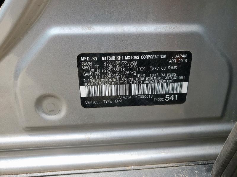 2019 MITSUBISHI OUTLANDER - JA4AD3A39KZ050018