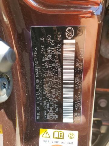 2016 LEXUS ES 350 - 58ABK1GG8GU009578