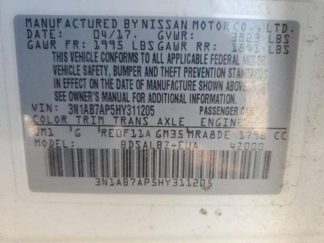 2017 NISSAN SENTRA S - 3N1AB7AP5HY311205