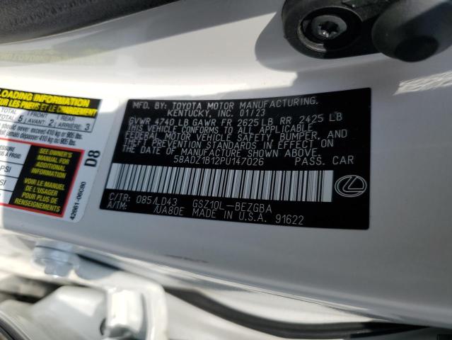 2023 LEXUS ES 350 BAS 58ADZ1B12PU147026