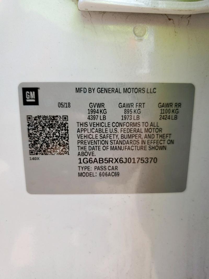2018 CADILLAC ATS LUXURY 1G6AB5RX6J0175370
