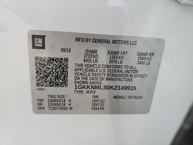 2019 GMC ACADIA SLT-1 1GKKNMLS0KZ149915