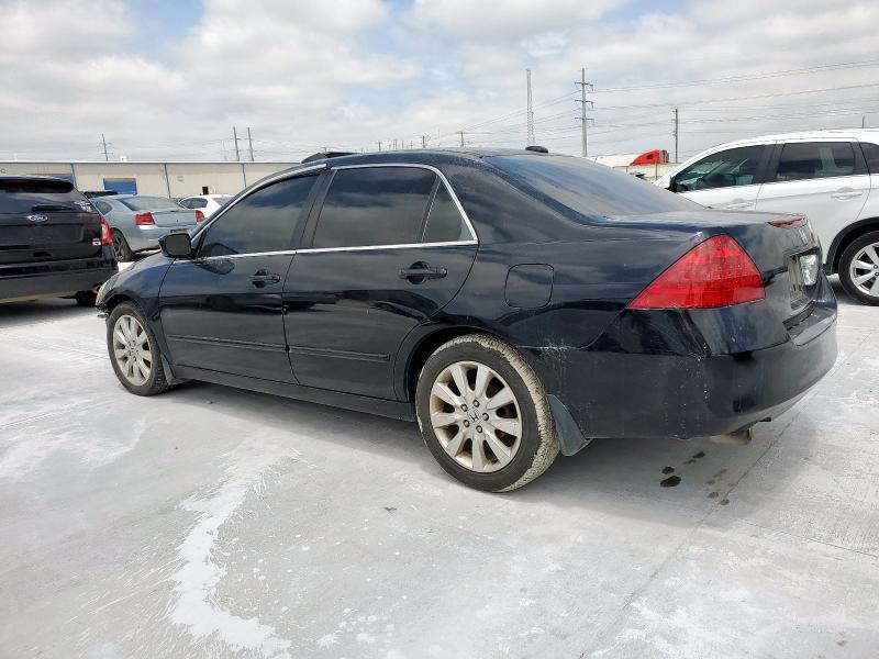 HONDA ACCORD EX 2007 black sedan 4d gas 1HGCM66507A102296 photo #3