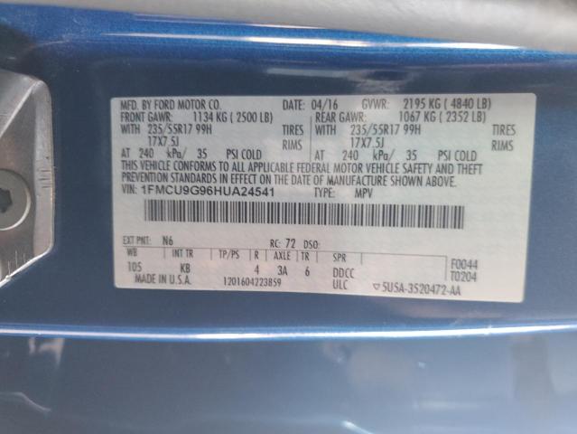 2017 FORD ESCAPE SE - 1FMCU9G96HUA24541